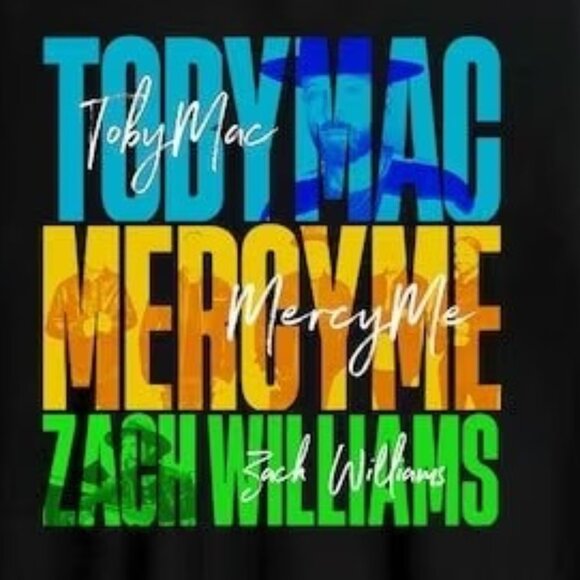 TobyMac MercyMe Zach Williams 2023 Tour T-Shirt 2 Sided Christian Music Tee 134 - Picture 2 of 6